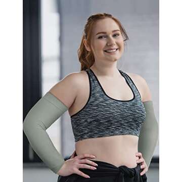 Foaincore 4 Pairs Plus Size Cooling Arm Sleeves Sun Sleeves Men Women UV Sun Protection Sleeves Oversized Compression Sleeves(Multiple)