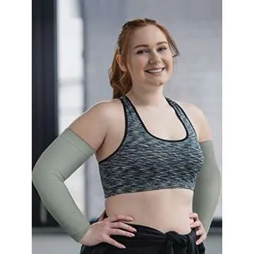 Foaincore 4 Pairs Plus Size Cooling Arm Sleeves Sun Sleeves Men Women UV Sun Protection Sleeves Oversized Compression Sleeves(Multiple)