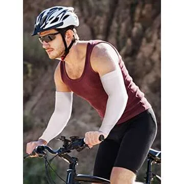 Foaincore 4 Pairs Plus Size Cooling Arm Sleeves Sun Sleeves Men Women UV Sun Protection Sleeves Oversized Compression Sleeves(Multiple)