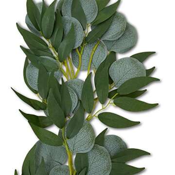Premium Eucalyptus Willow Garland - Greenery Decorations - Artificial Decorative Backdrop - Wedding Reception/Special Event/Farmhouse Fake Plant Decoration - Indoor/Outdoor decor - Faux Hanging Ivy