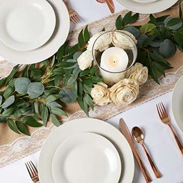 Premium Eucalyptus Willow Garland - Greenery Decorations - Artificial Decorative Backdrop - Wedding Reception/Special Event/Farmhouse Fake Plant Decoration - Indoor/Outdoor decor - Faux Hanging Ivy