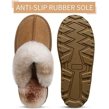 EZSURF Women's Cozy Fuzzy Slippers for Indoor/Outdoor Use