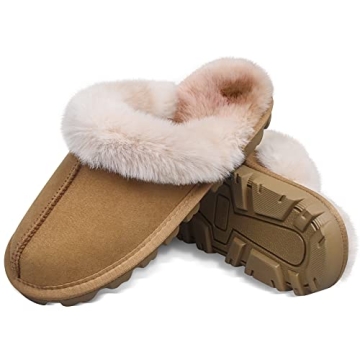 EZSURF Women's Cozy Fuzzy Slippers for Indoor/Outdoor Use