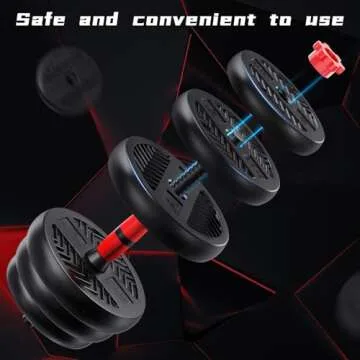 Saterkali Adjustable Weight Dumbbell Set, 4 In1 Dumbbells Set Used As Barbell, Kettlebells, Push Up Stand, Fitness for Women Men Home Gym Workout Exercise Strength Training Versatile Weights Quipment