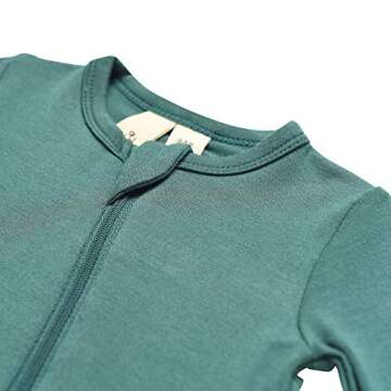 KYTE BABY Unisex Rayon Made From Bamboo Zippered Rompers (6-12 Months, Emerald)