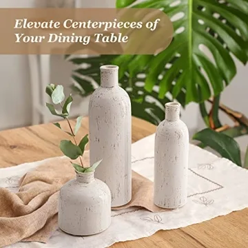 Silverrav Ceramic Vase Set 3 for Boho Chic Home Decor