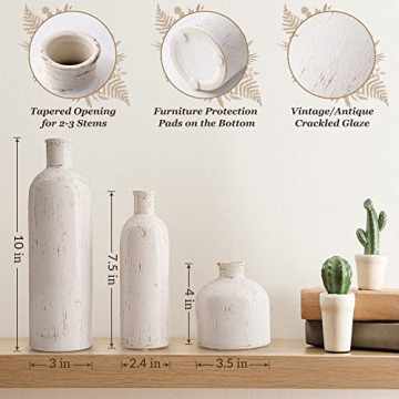 Silverrav Ceramic Vase Set 3 for Boho Chic Home Decor
