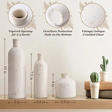 Silverrav Ceramic Vase Set 3 for Boho Chic Home Decor