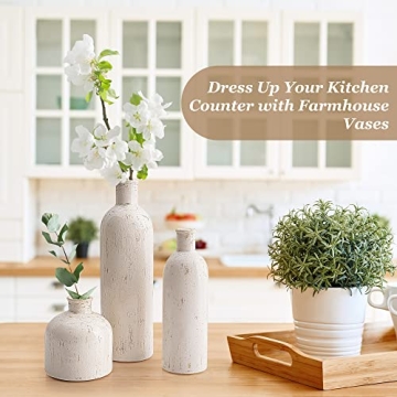 Silverrav Ceramic Vase Set 3 for Boho Chic Home Decor
