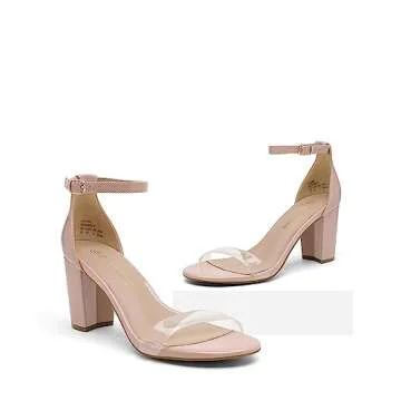 DREAM PAIRS Women's Chunk Low Heel Pump Sandals - Stylish & Comfortable