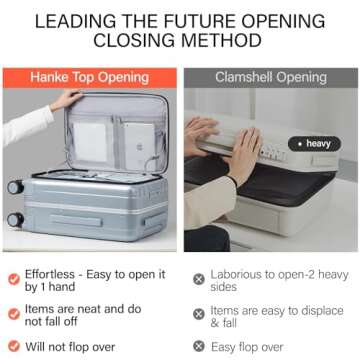 Hanke 26 Inch Checked Luggage with Spinner Wheels PC Hard Suitcase Top Open Aluminum Frame Travel Lu...