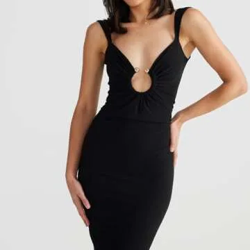 Elegant ABYOVRT Women's Backless Dress for Special Occasions