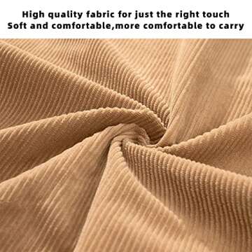 KALIDI Women Corduroy Tote Bag Casual Tote's Handbag Big Capacity Shoulder Bag with Pockets Zippers ...