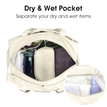 Ceneda 20 Inch Gym Duffel Bag for Women with Wet Pocket