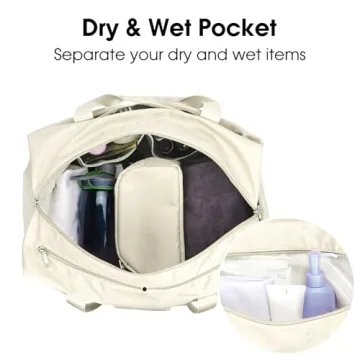 Ceneda 20 Inch Gym Duffel Bag for Women with Wet Pocket