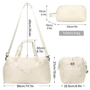 Ceneda 20 Inch Gym Duffel Bag for Women with Wet Pocket