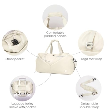 Ceneda 20 Inch Gym Duffel Bag for Women with Wet Pocket