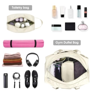 Ceneda 20 Inch Gym Duffel Bag for Women with Wet Pocket