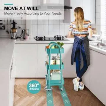 Shop EAGMAK 3 Tier Utility Rolling Cart for Versatile Storage
