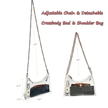 Lackycc Clear Purse Bag - Stadium Approved Crossbody Bag