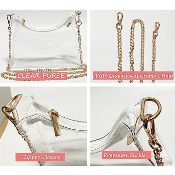 Lackycc Clear Purse Bag - Stadium Approved Crossbody Bag