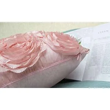 SeptCity Decorative Throw Pillow Covers for Couch Cushion Case, Romantic Love Satin Rose Wedding Party Home Decor,16 x 16 Inches Home Gift (Set of 2)- #Pink