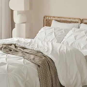 Bedsure Queen Comforter Set Ivory - 7 Pieces Bed in a Bag