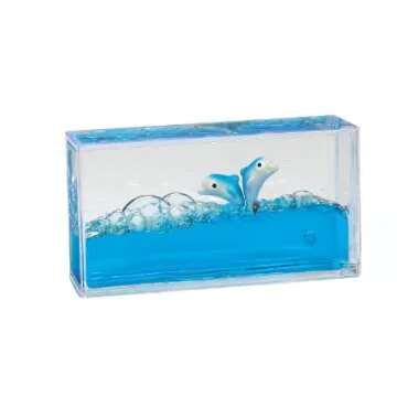 WARM FUZZY Toys Dolphin Liquid Wave Paperweight Desk Toy | Sensory Toy Gifts for Kids | Desk Stress ...