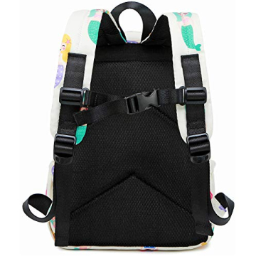Durable Mermaid Toddler Backpack for Girls with Chest Strap