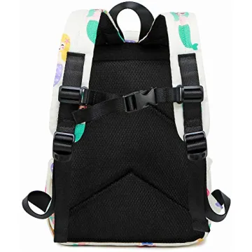 Durable Mermaid Toddler Backpack for Girls with Chest Strap