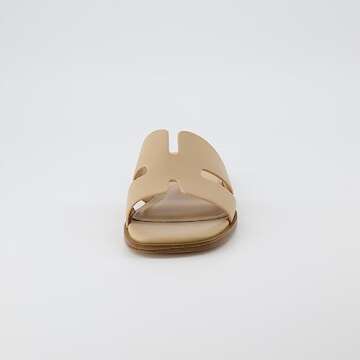 CUSHIONAIRE Women's Voyage slide sandal +Memory Foam, Wide Widths Available, Tan 11 W