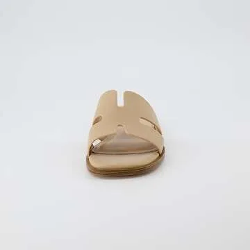 CUSHIONAIRE Women's Voyage slide sandal +Memory Foam, Wide Widths Available, Tan 11 W