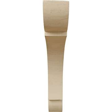 Ekena Millwork BKTW01X10X10OLRW Large Olympic Wood Wood Brackets, 1 3/4"W x 10"D x 10"H , Rubberwood