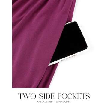 ZESICA Women's Spring Long Sleeve Dress Crewneck Casual Loose Pleated Tiered Swing Midi Dresses with Pockets,Plum,Small