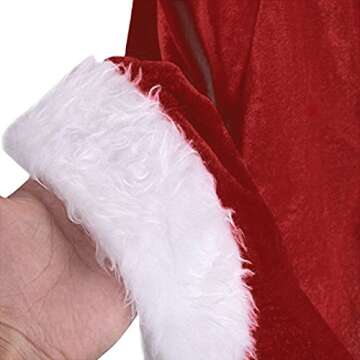 Zuozee Mrs Santa Claus Costume,Santa Cape Xmas Costumes,Velvet Hooded Cloak Robe Christmas Women (39" (include hood)-Santa)