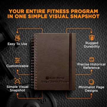 SaltWrap Daily Fitness Planner - Gym Workout Training Log, Weightlifting Exercise Journal, and Food/...