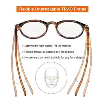 Gleyemor Blue Light Glasses for Men Women, Vintage Round Bluelight Blocking Computer Screen Protection Glasses (Tortoise)