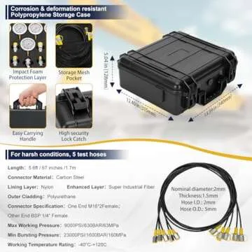 Drkerr Hydraulic Test Kit - 5 Gauges for Accurate Pressure Testing
