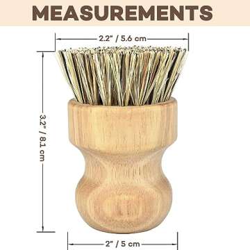 Bamboo and Palm Scrub Brushes Set for Kitchen - for Cleaning Dishes,Cast Iron Pot/Pan, Sink - Eco Friendly Plastic Free Scrubber Brushes with Wooden Handles Set of 3 Pieces by GOOD.VIBEZ