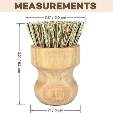 Bamboo Scrub Brushes Set - Eco-Friendly Kitchen Cleaners