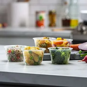 {4 oz,200 Cups} Clear Diposable Plastic Portion Cups No Lids, Small Mini Containers For Portion Controll, Jello Shots, Meal Prep, Sauce Cups, Slime, Crafts, Disposable Souffle Cups & Much more