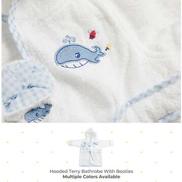 Spasilk Cotton Hooded Bathrobe and Booties Set