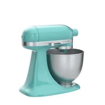 KitchenAid KSM3311XAQ Artisan Mini Series Tilt-Head Stand Mixer, 3.5 quart, Aqua Sky Blue