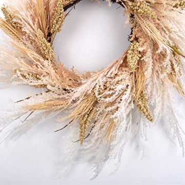 RED DECO 24 Inch Fall Wreath for All Seasons