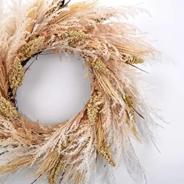 RED DECO 24 Inch Fall Wreath for All Seasons