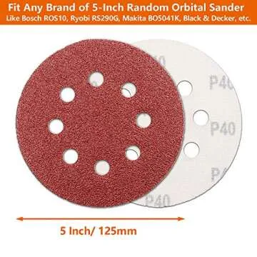 5-Inch Hook and Loop Sanding Discs for Random Orbital Sander, Assorted Sandpaper 40-1000 Grits, 110 ...