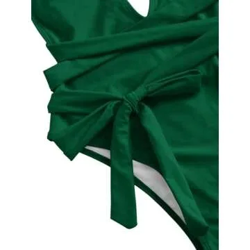 Lilosy Sexy Lace Up Plunge Neck Cheeky Bikini Swimsuit