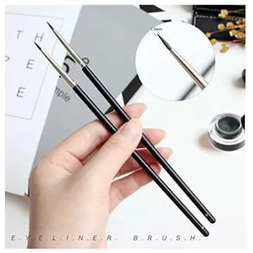 Eye Makeup Sable Eyeliner Brushes, 6 Pcs Ultra Fine Soft Sable Eyeliner Makeup Tools for Women to Accurately Apply Gel and Wet Powder