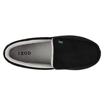 IZOD Men's Winter Memory Foam Moccasin Slippers