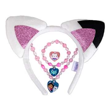 LUV HER Gabby Dollhouse Headbands for Girls - Kids Jewelry - Dress Up Set All in one Giftable Box - Headband - Play Jewelry Set - 4pc (Toddler Headband, Necklace, Dress Up Bracelet, Ring) Ages 3+